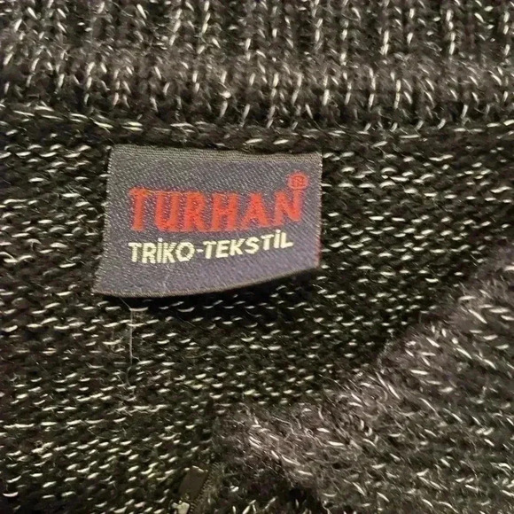 Turkey Wool Blend Winter Navy Full Zip Sweater Jacket Size M - Picture 3 of 6